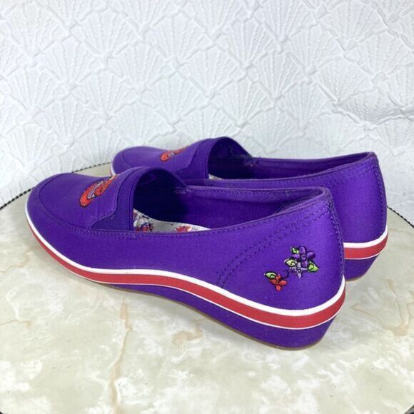 Grasshoppers Loafers Women Size 8.5 Purple Special Red Hat Society Slip On Shoes - Picture 7 of 13